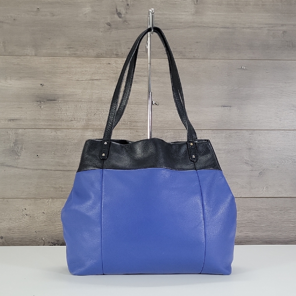 Brighton Blue Leather Tote Bag